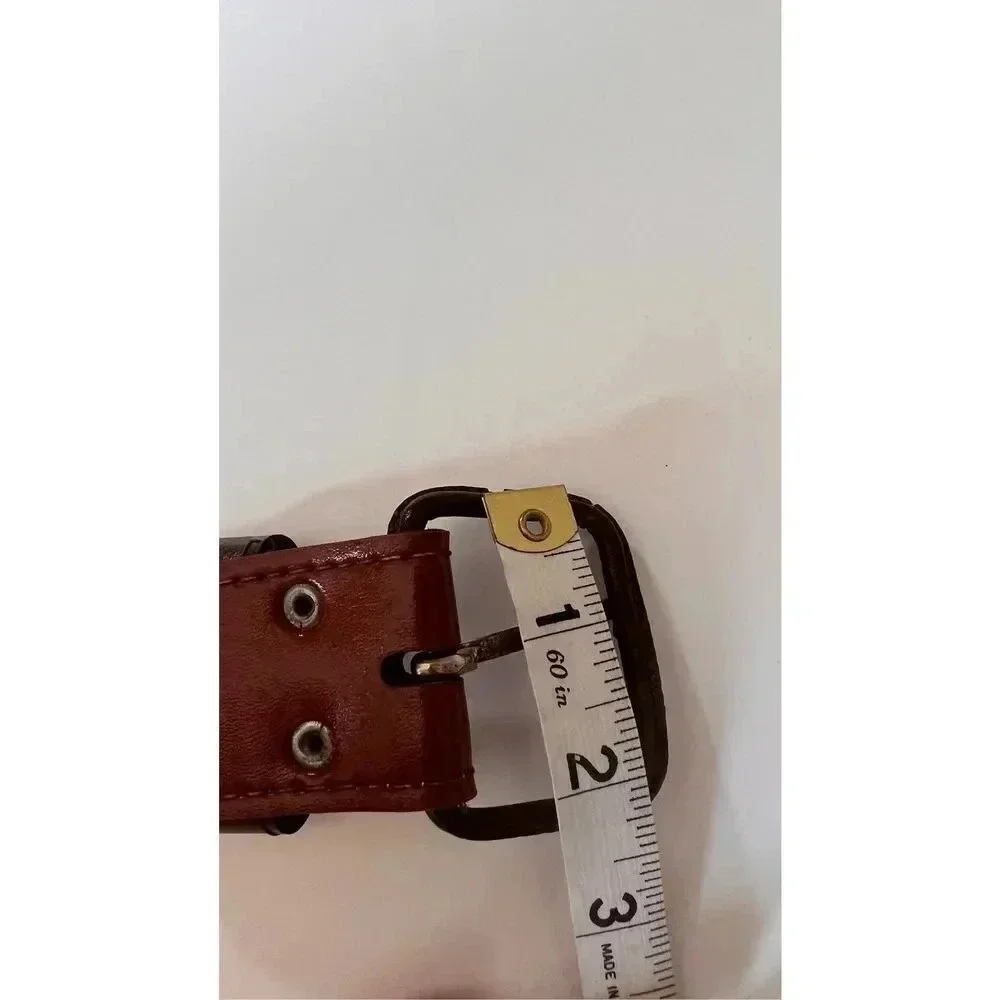 Vintage Brighton Brown‎ Tan Leather Vinyl Men’s Belt 31” Length
